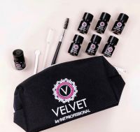 Velvet vanity case black with zip